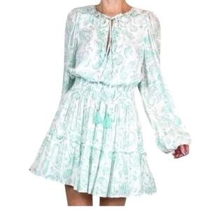 House of Harlow 1960 Paisley Long Sleeve Mini Dress, Small